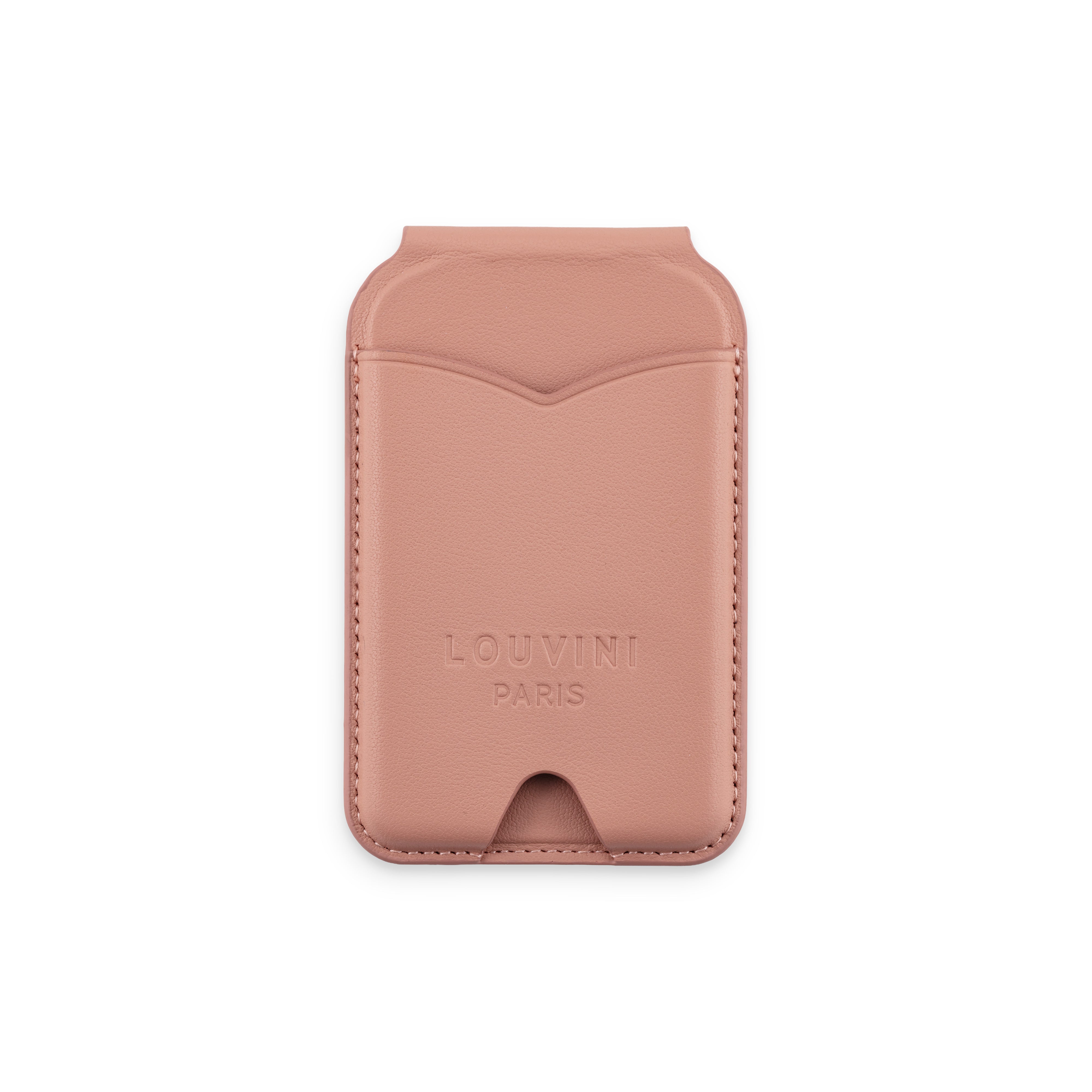 Porte-cartes MagSafe rose pour coque de téléphone, accessoire pratique et tendance