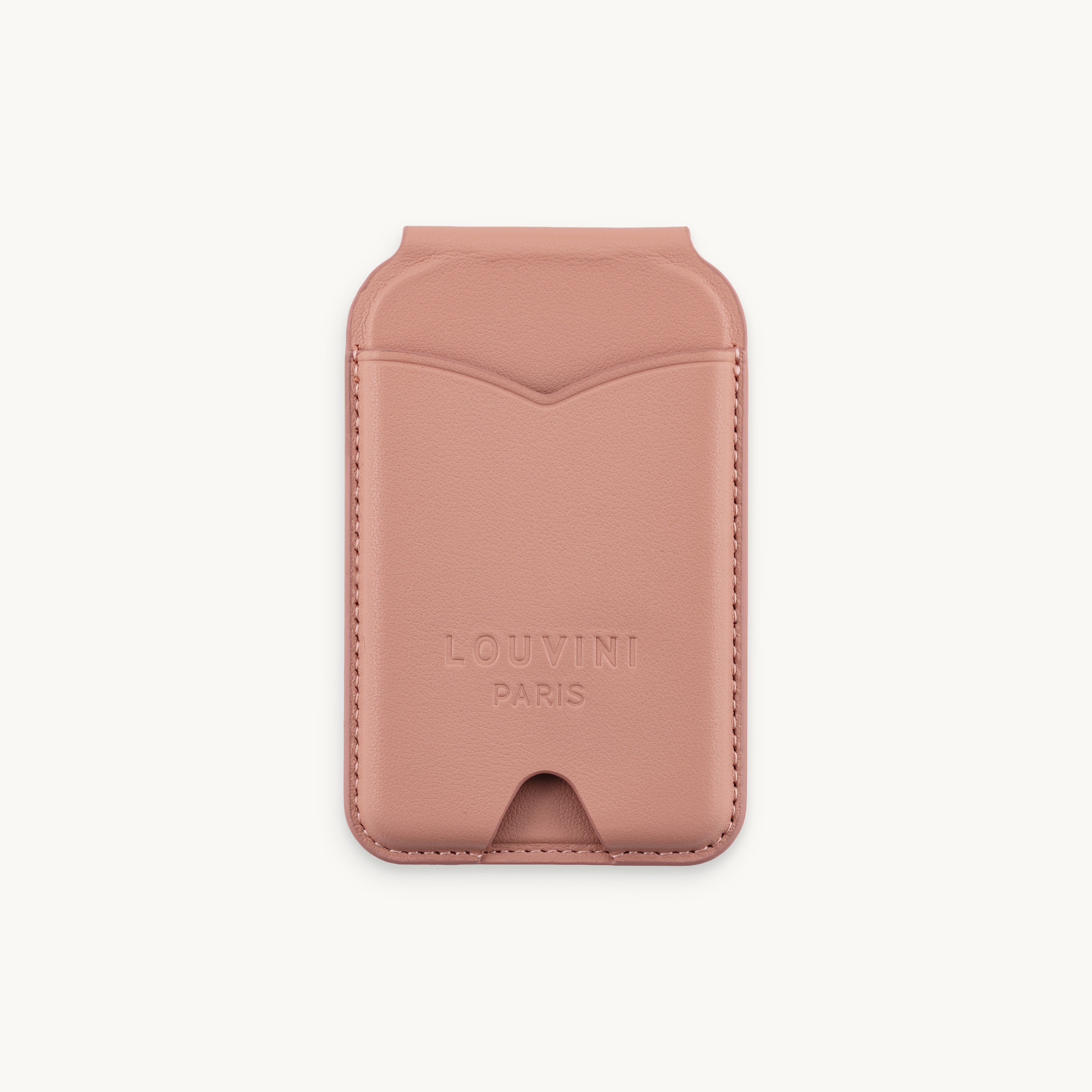 Porte-cartes MagSafe rose pour coque de téléphone, accessoire pratique et tendance