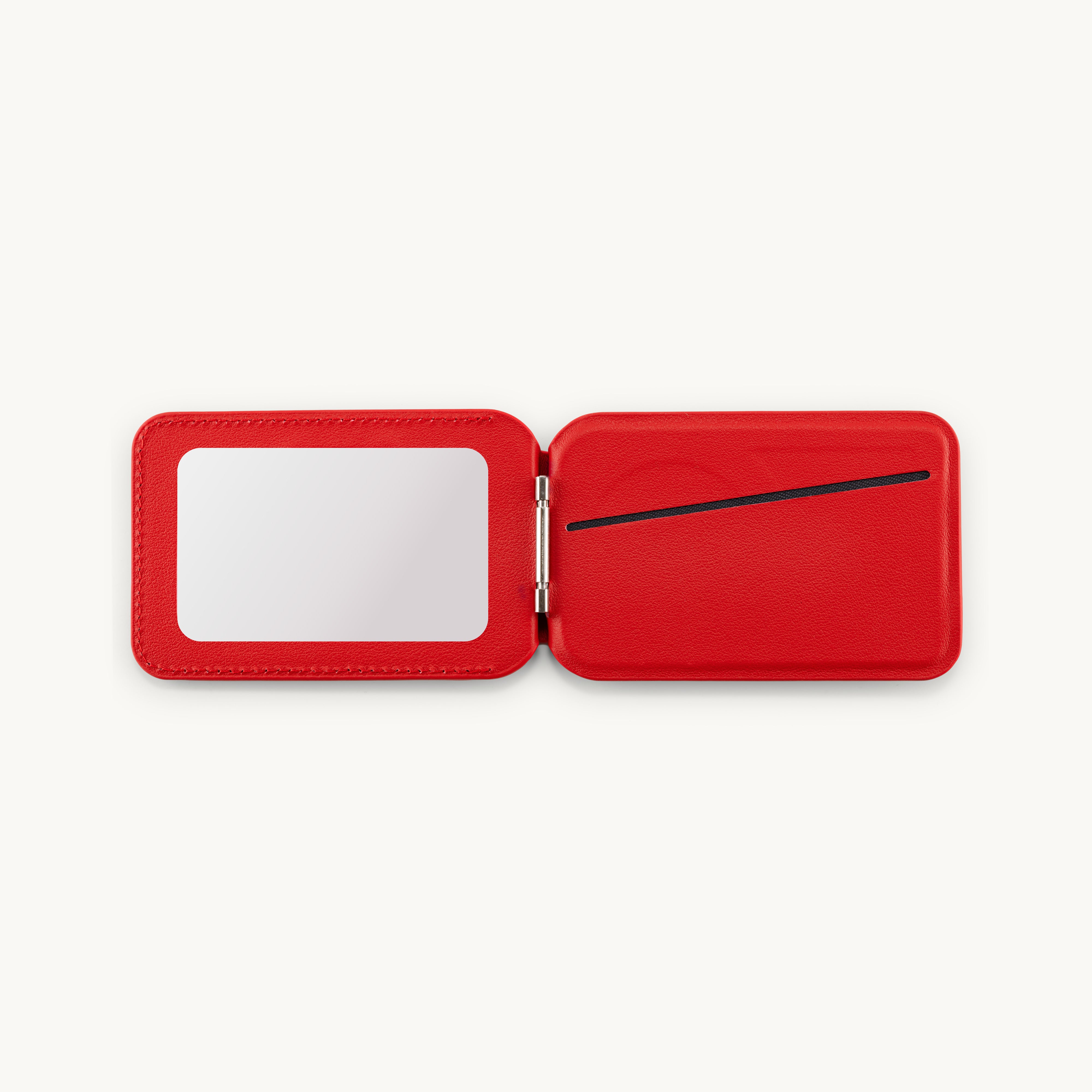 Porte-cartes MagSafe rouge pour coque de téléphone avec motif cœur, accessoire pratique et tendance