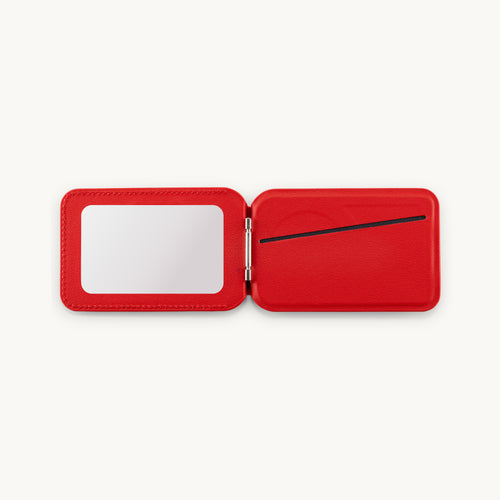 Porte-cartes MagSafe rouge pour coque de téléphone avec motif cœur, accessoire pratique et tendance