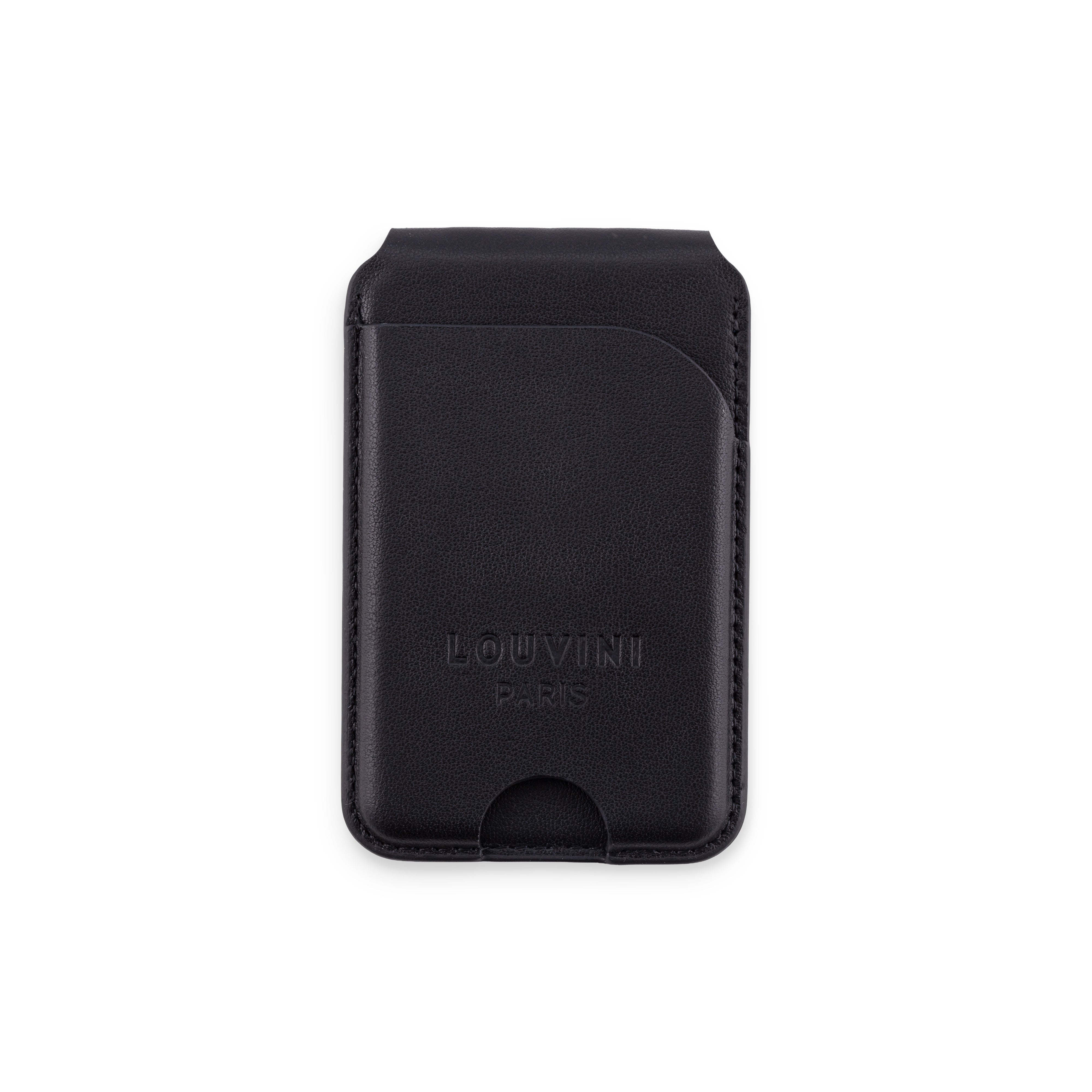 Porte-cartes MagSafe noir pour coque de téléphone, accessoire pratique et tendance