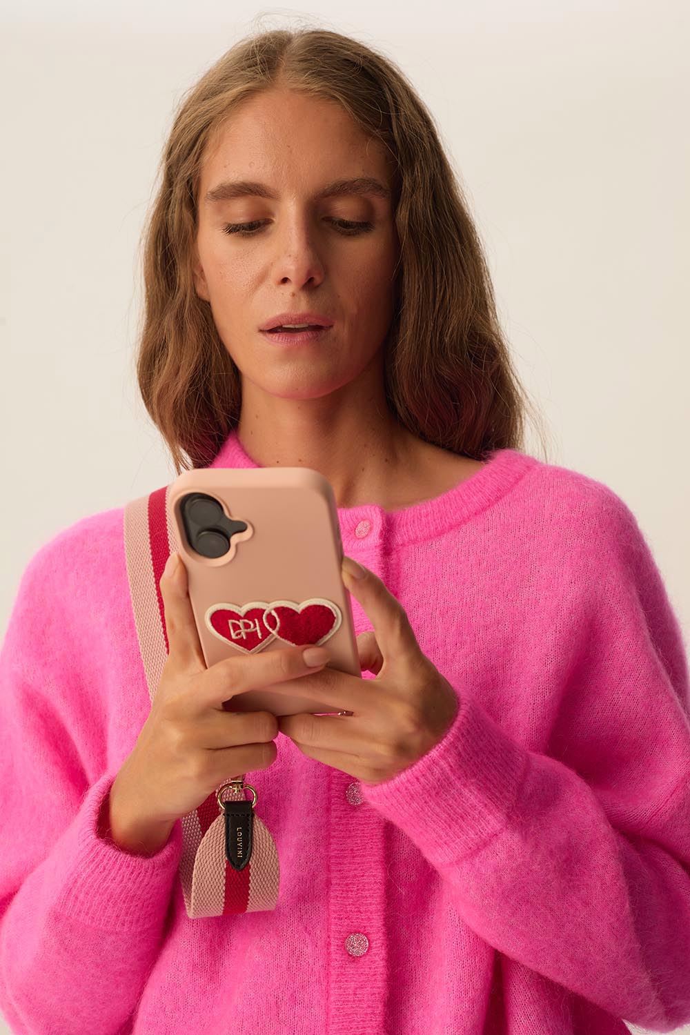 Coque iPhone MagSafe avec anneaux MILO x Des Petits Hauts - Rose