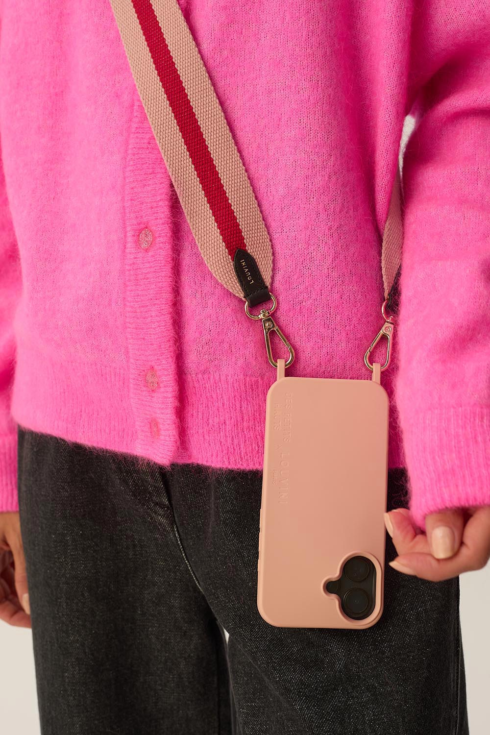 Coque iPhone MagSafe avec anneaux MILO x Des Petits Hauts - Rose