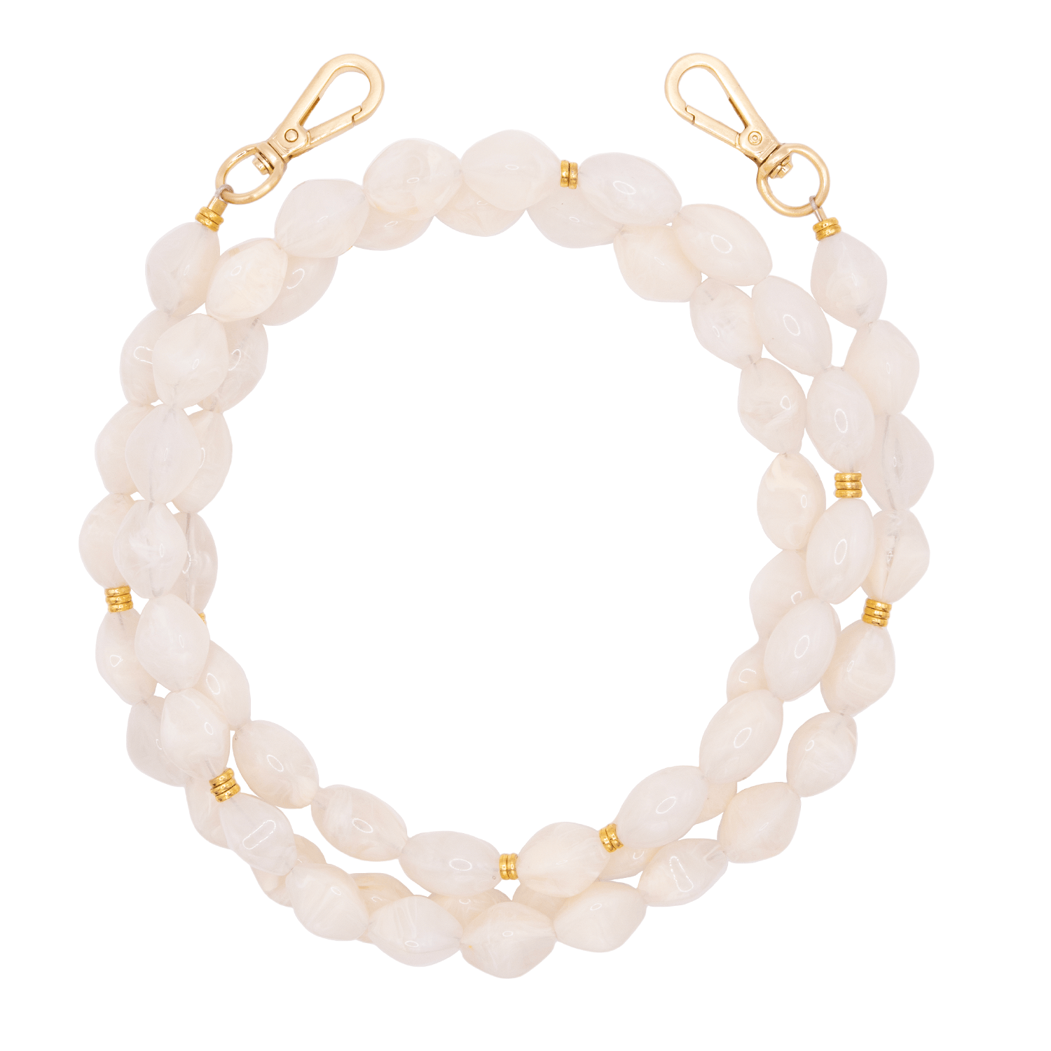 Chaîne de telephone bandouliere en pierre ecru