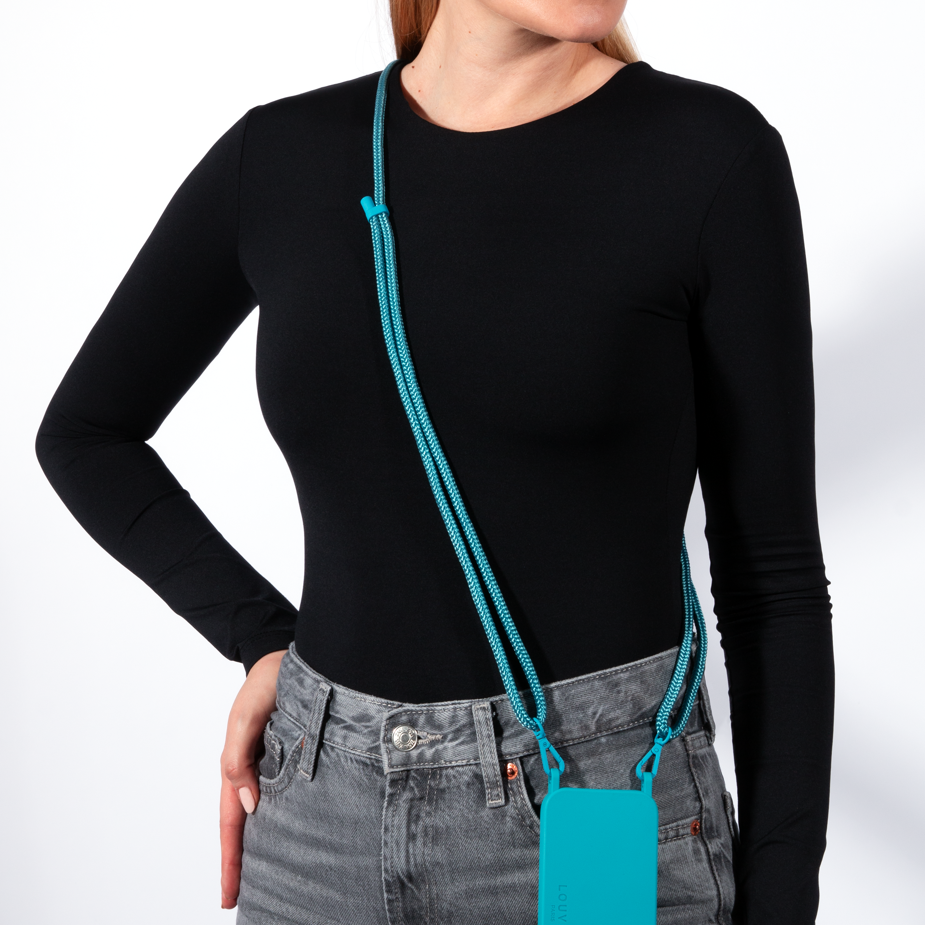 Cordon pour téléphone ajustable bleu