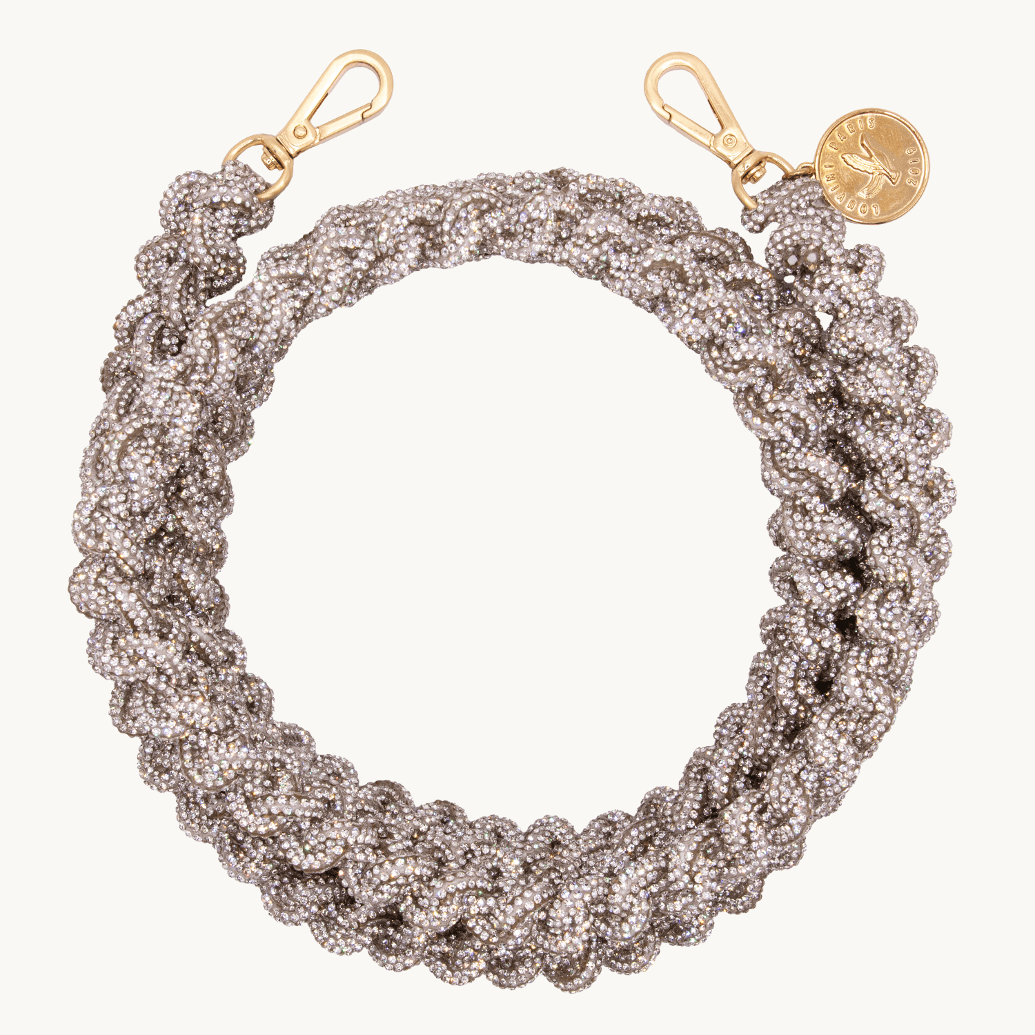 chaîne bijoux pour téléphone argenté