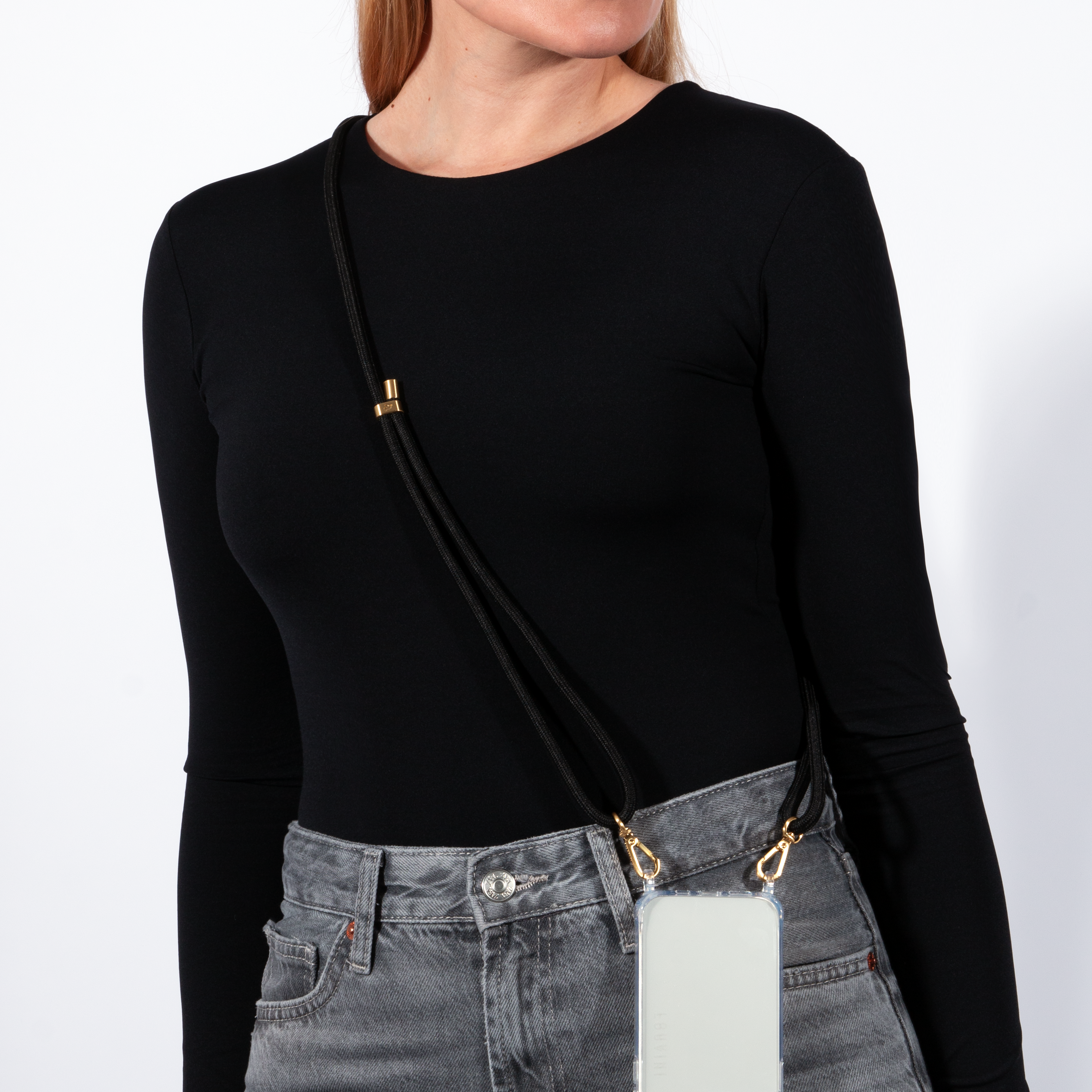 Cordon pour téléphone ajustable noir