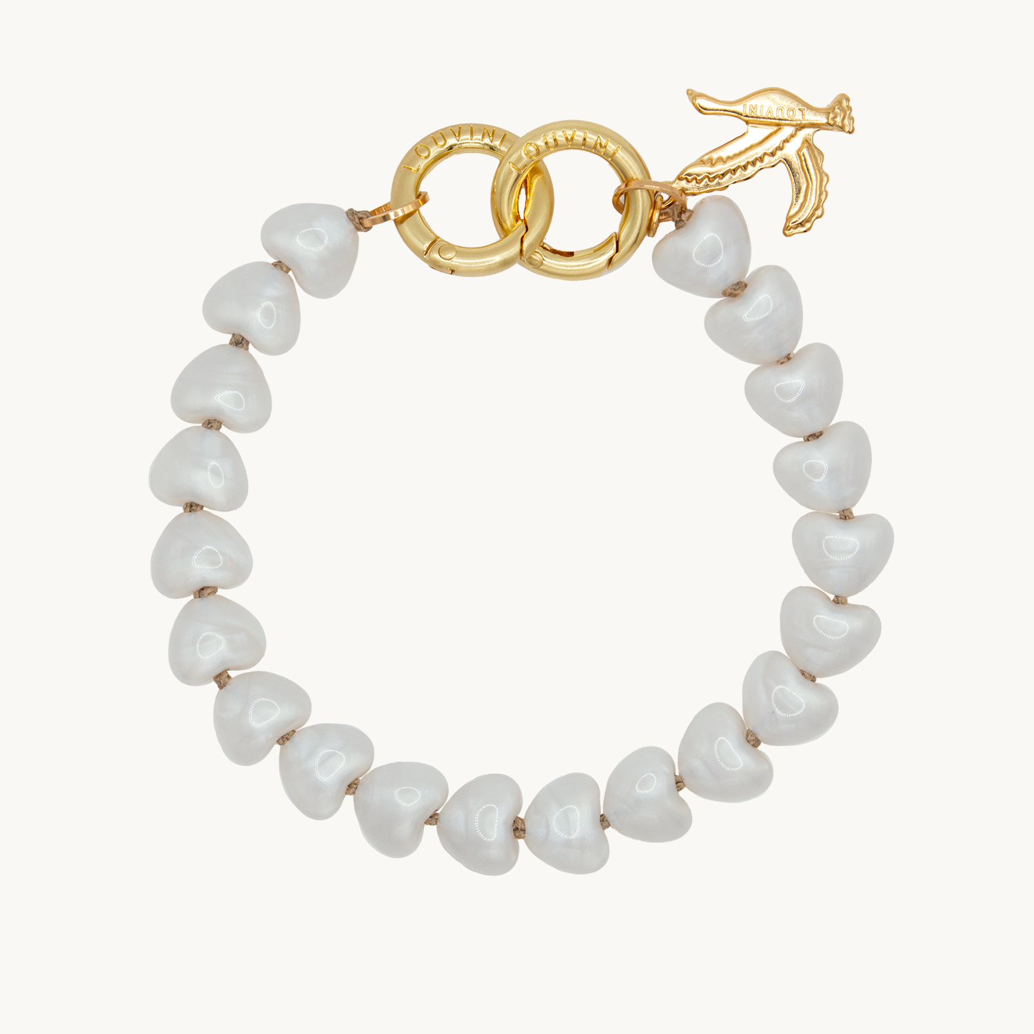 Petite chaine de telephone en coeur blanc