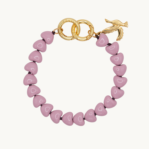 Petite chaine de telephone en coeur rose antique