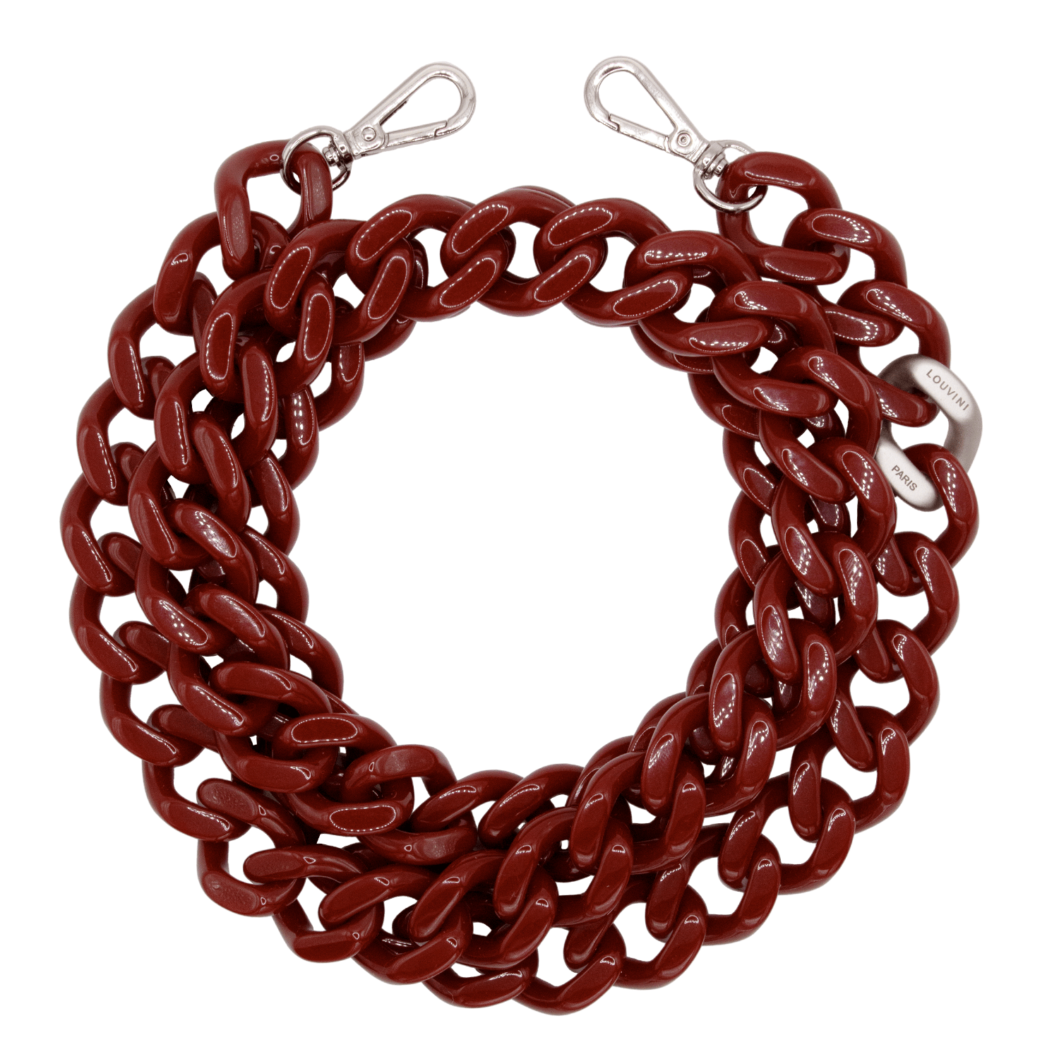 Chaine de telephone argente bordeaux