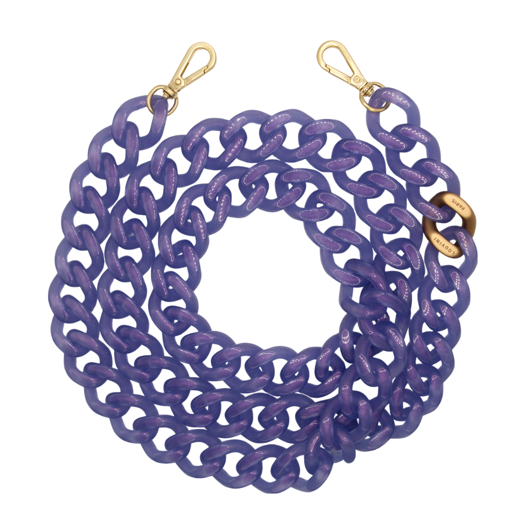 Chaîne bandouliere telephone mauve glace