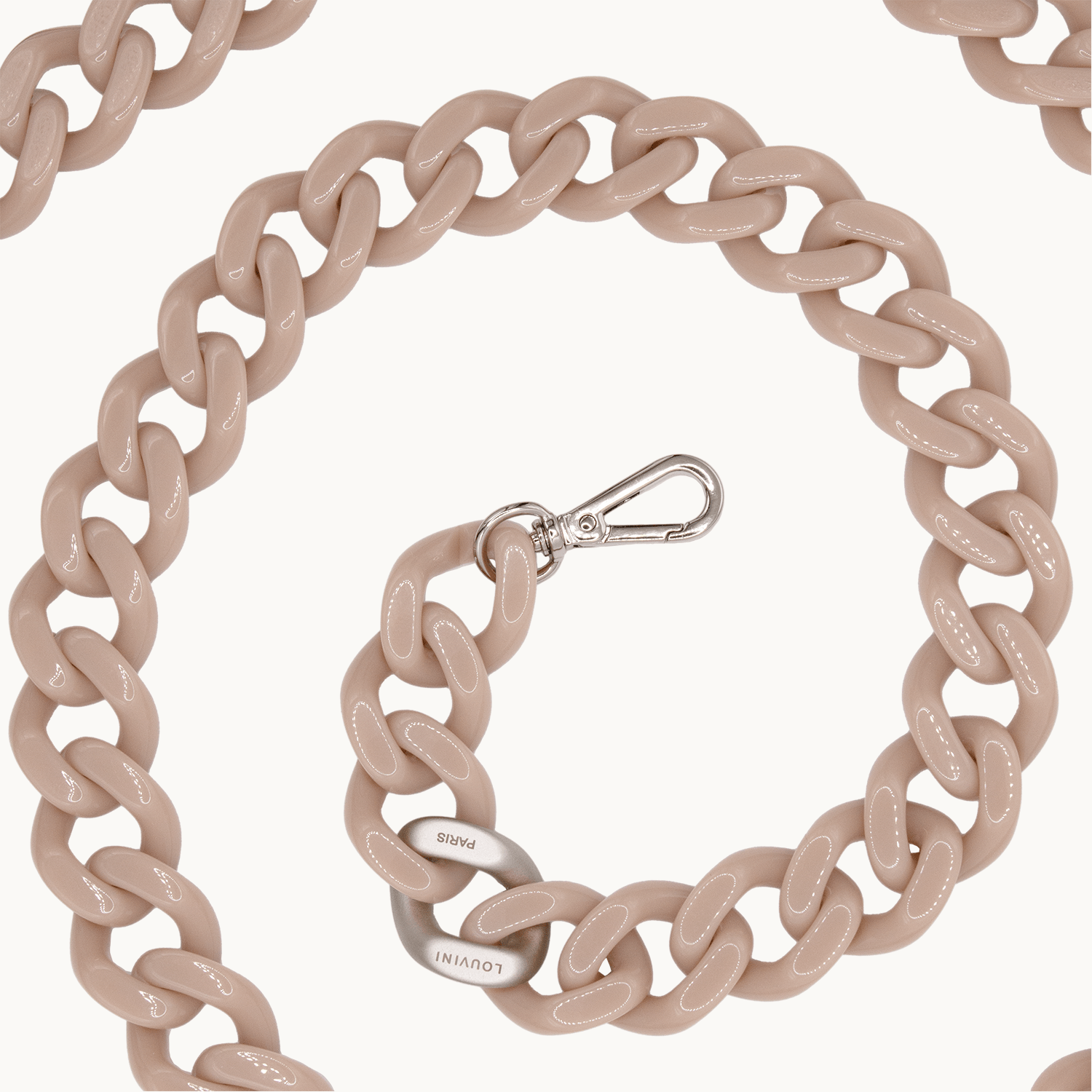 Chaine de telephone taupe argente