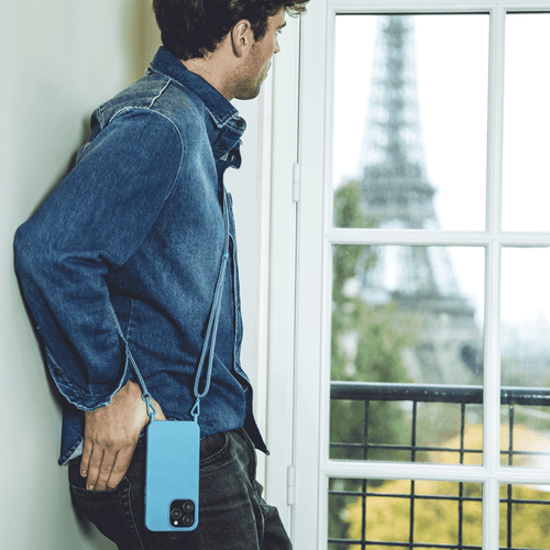 Coque iPhone MagSafe avec anneaux MILO - Bleu