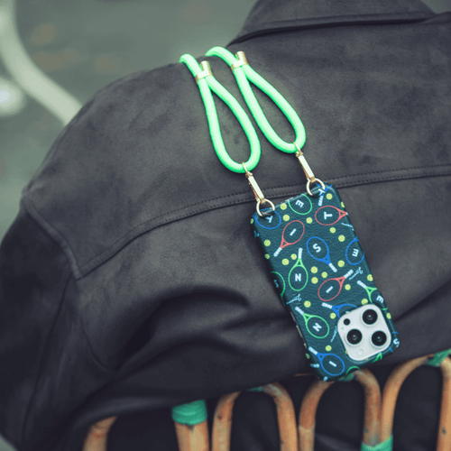 Coque iPhone MagSafe cuir avec anneaux MAX Tennis - Vert