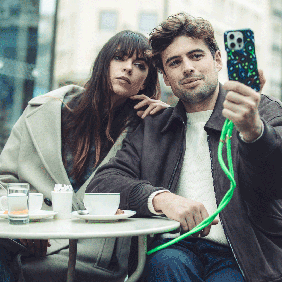 Coque iPhone MagSafe cuir avec anneaux MAX Tennis - Vert