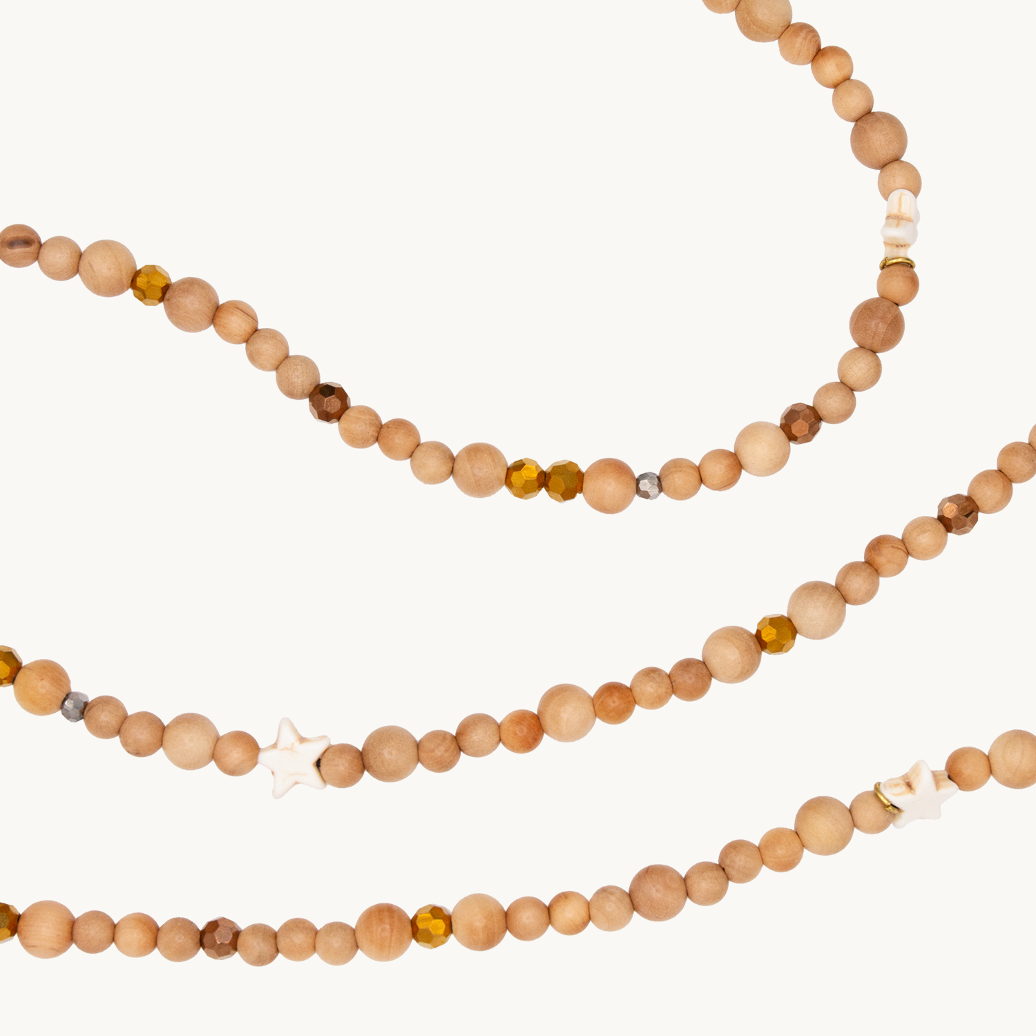 Chaîne de telephone bandouliere en perles de bois