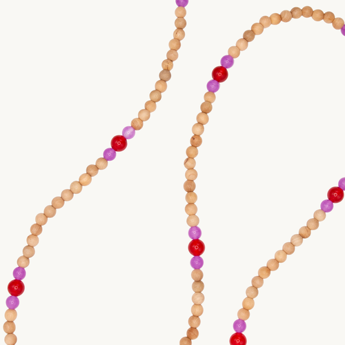 Chaîne de telephone bandouliere en perles de bois