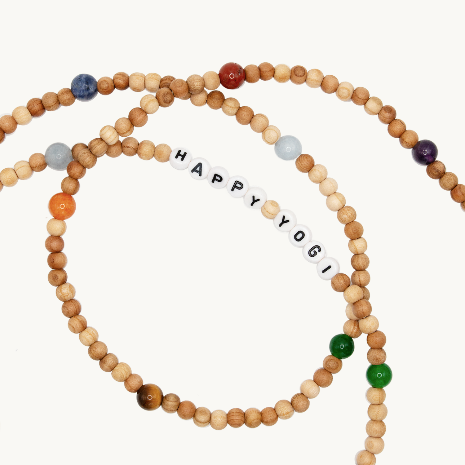 Chaîne de telephone bandouliere en perles de bois