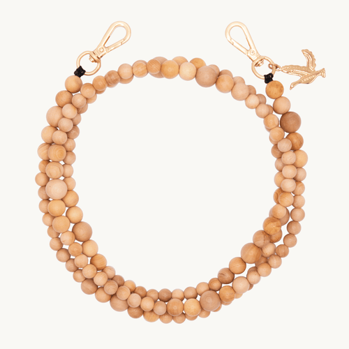 Chaîne de telephone bandouliere en perles de bois