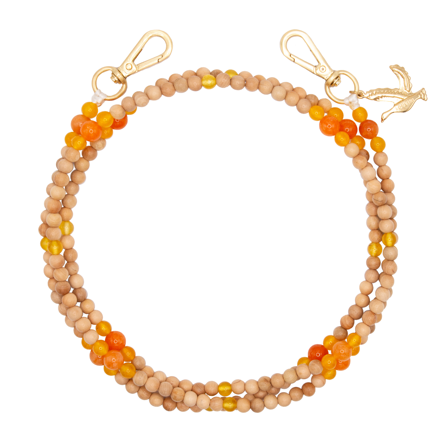 Chaîne de telephone bandouliere en perles de bois