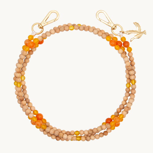 Chaîne de telephone bandouliere en perles de bois