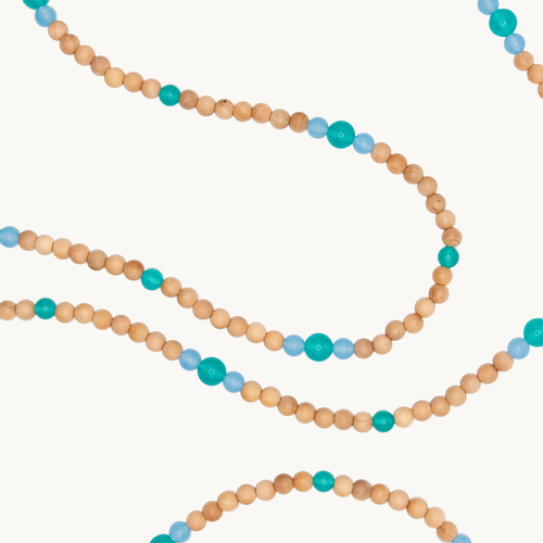 Chaîne de telephone bandouliere en perles de bois