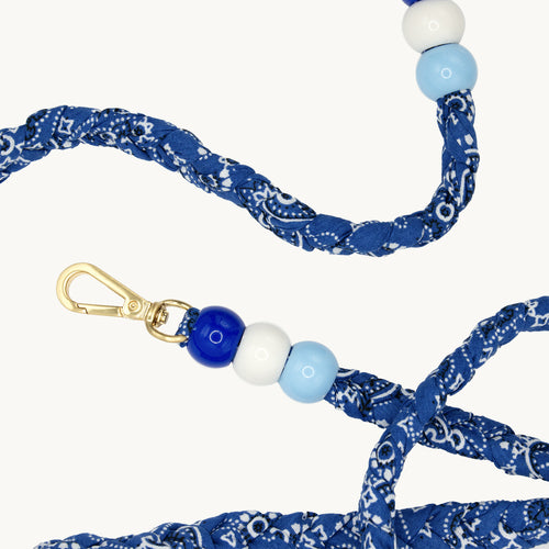 Cordon de telephone bandana bleu
