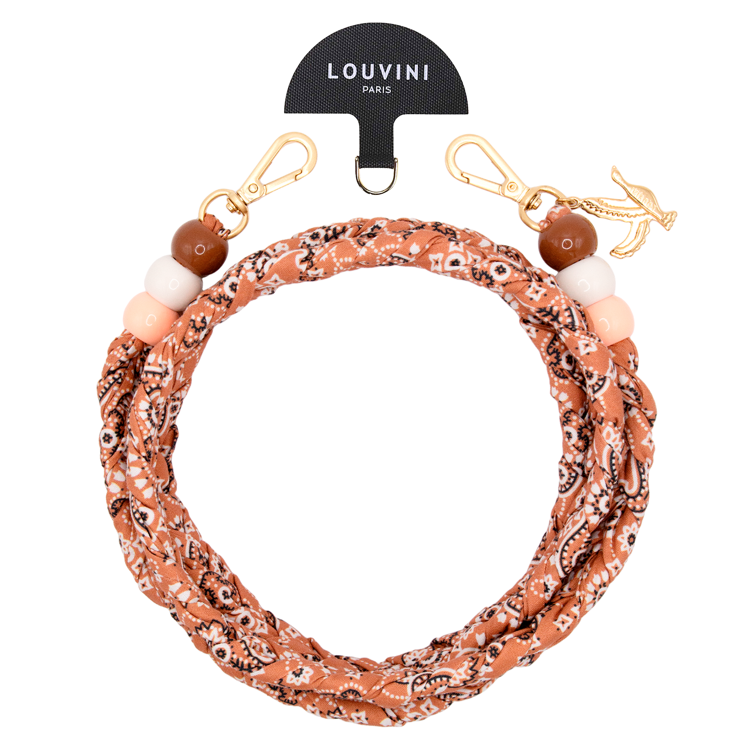 Cordon de telephone bandana camel avec adaptateur