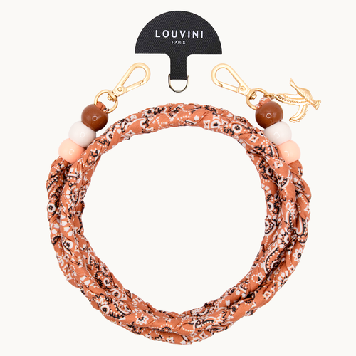 Cordon de telephone bandana camel avec adaptateur