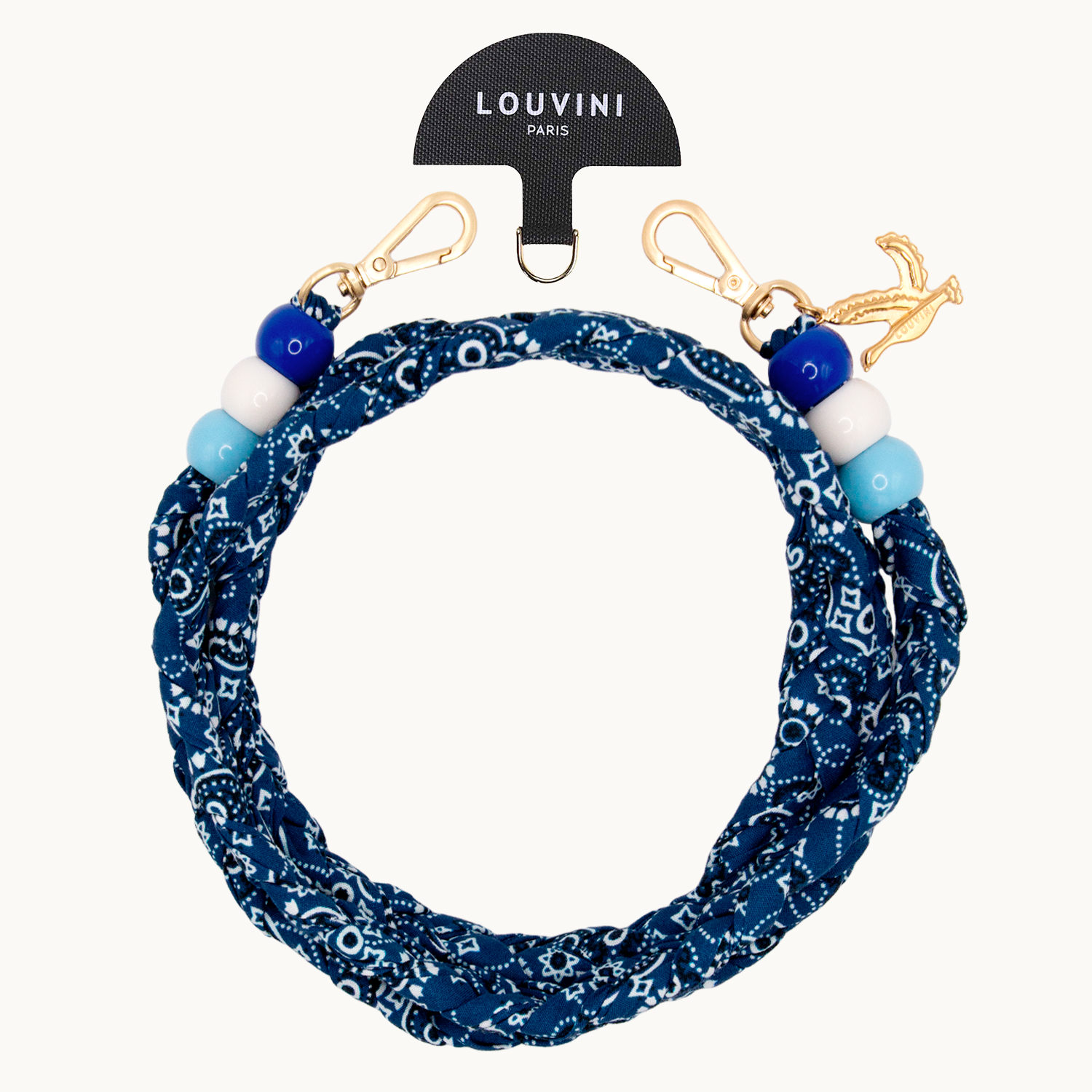 Cordon de telephone bandana marine avec adaptateur