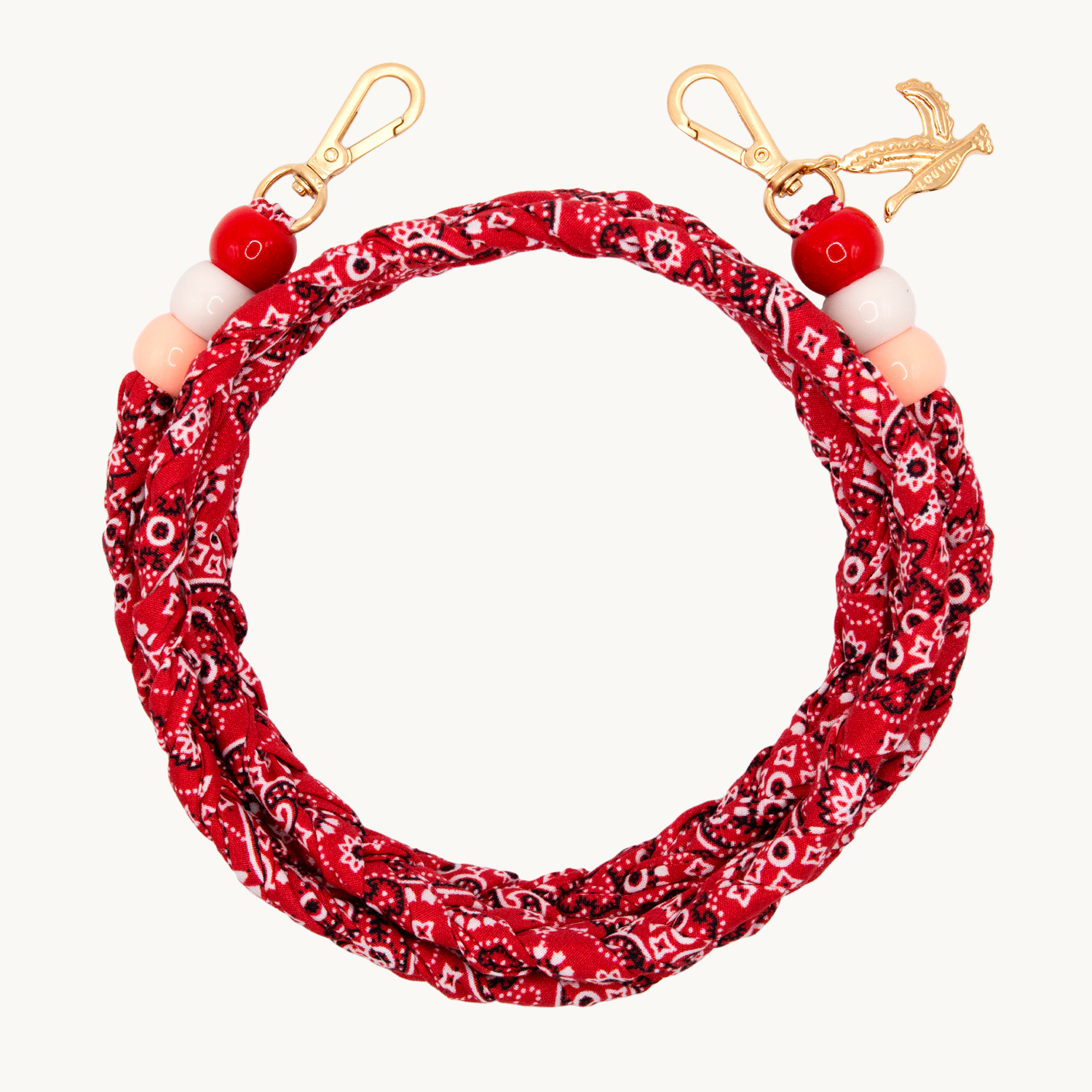 Cordon de telephone bandana rouge