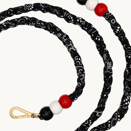 Cordon de telephone bandana noir