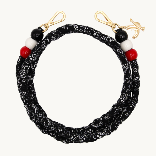 Cordon de telephone bandana noir