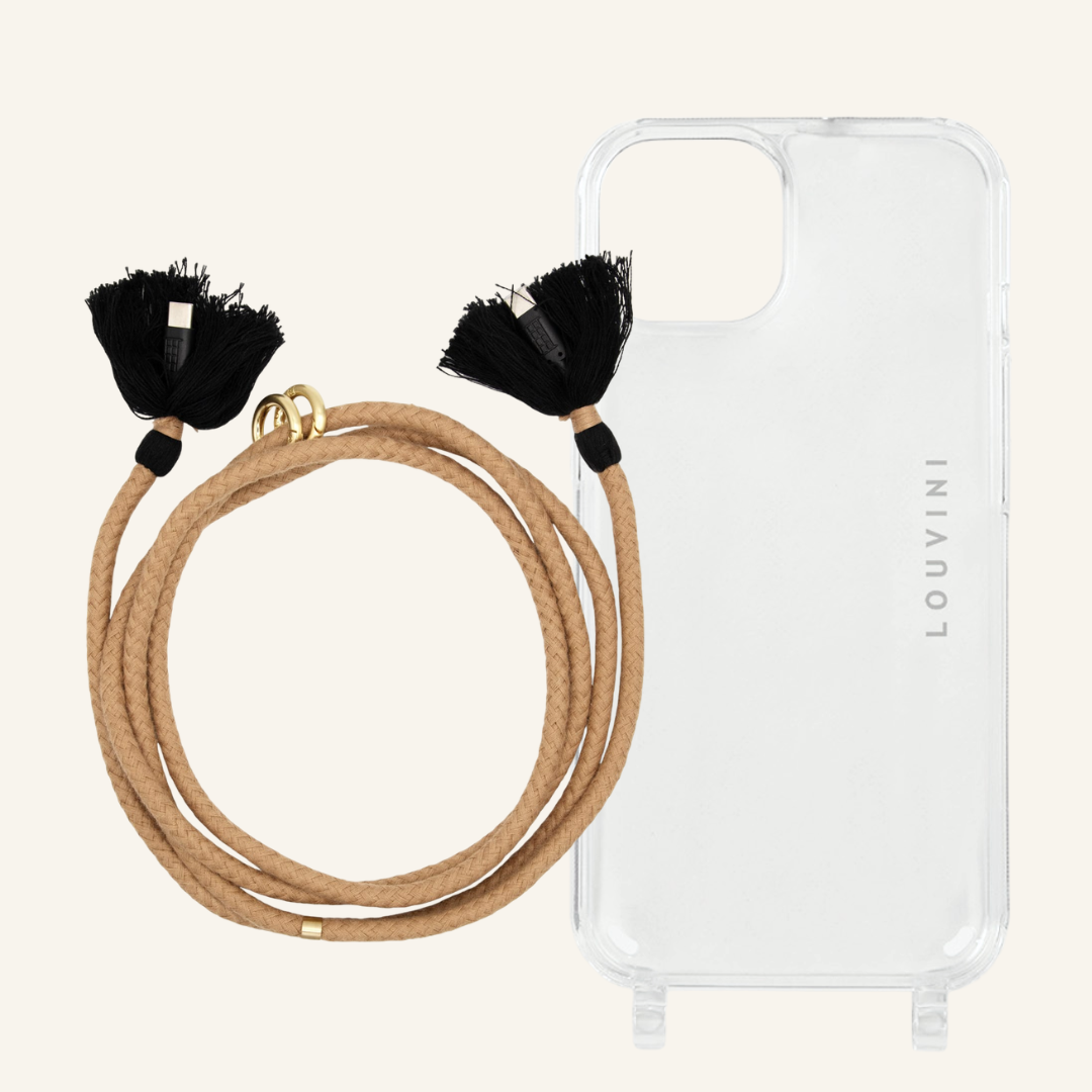 Coque Charlie iPhone & cordon Kaia USB-C Camel