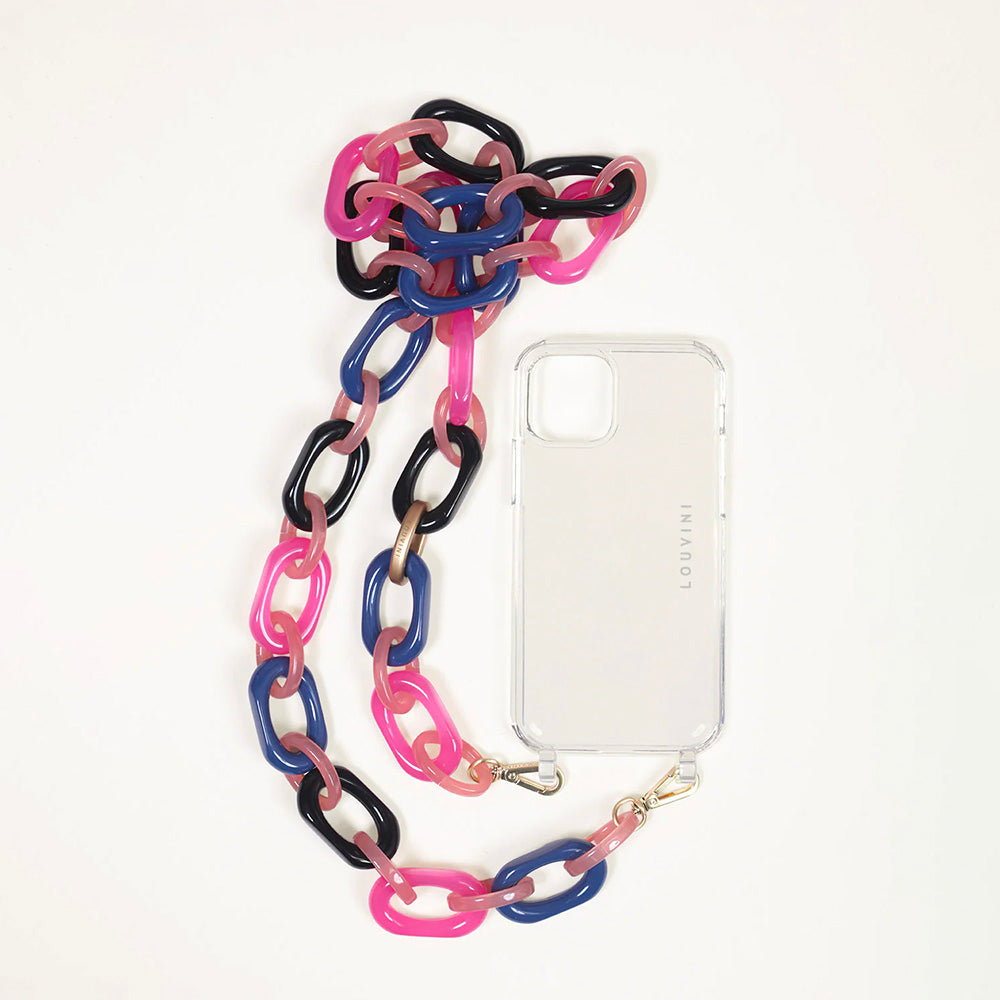 Charlie iPhone Case & Chiara Navy-Pink Chain