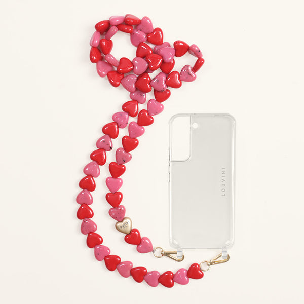 Coque Charlie & Chaîne Cuore Rose-Rouge (Samsung)