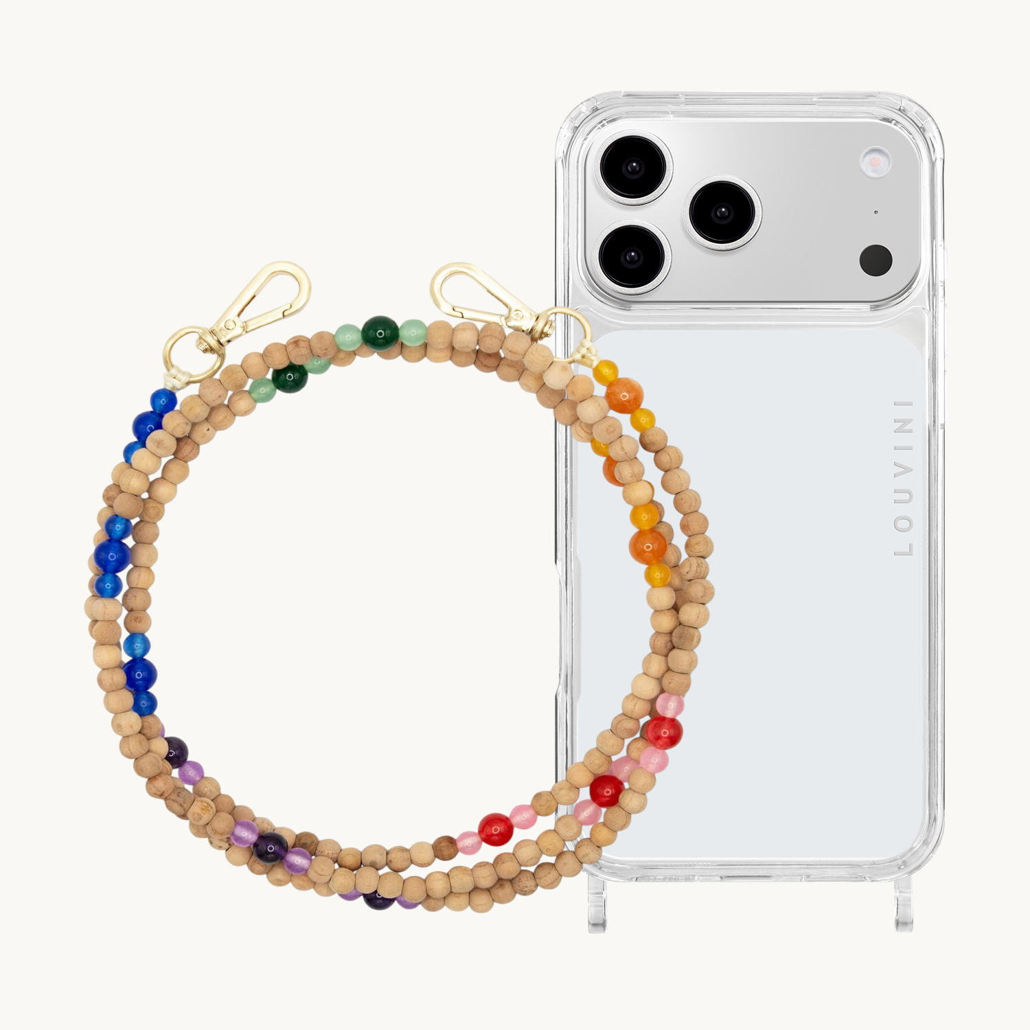 Coque iPhone CHARLIE & bandoulière ARIELLE Multicolore