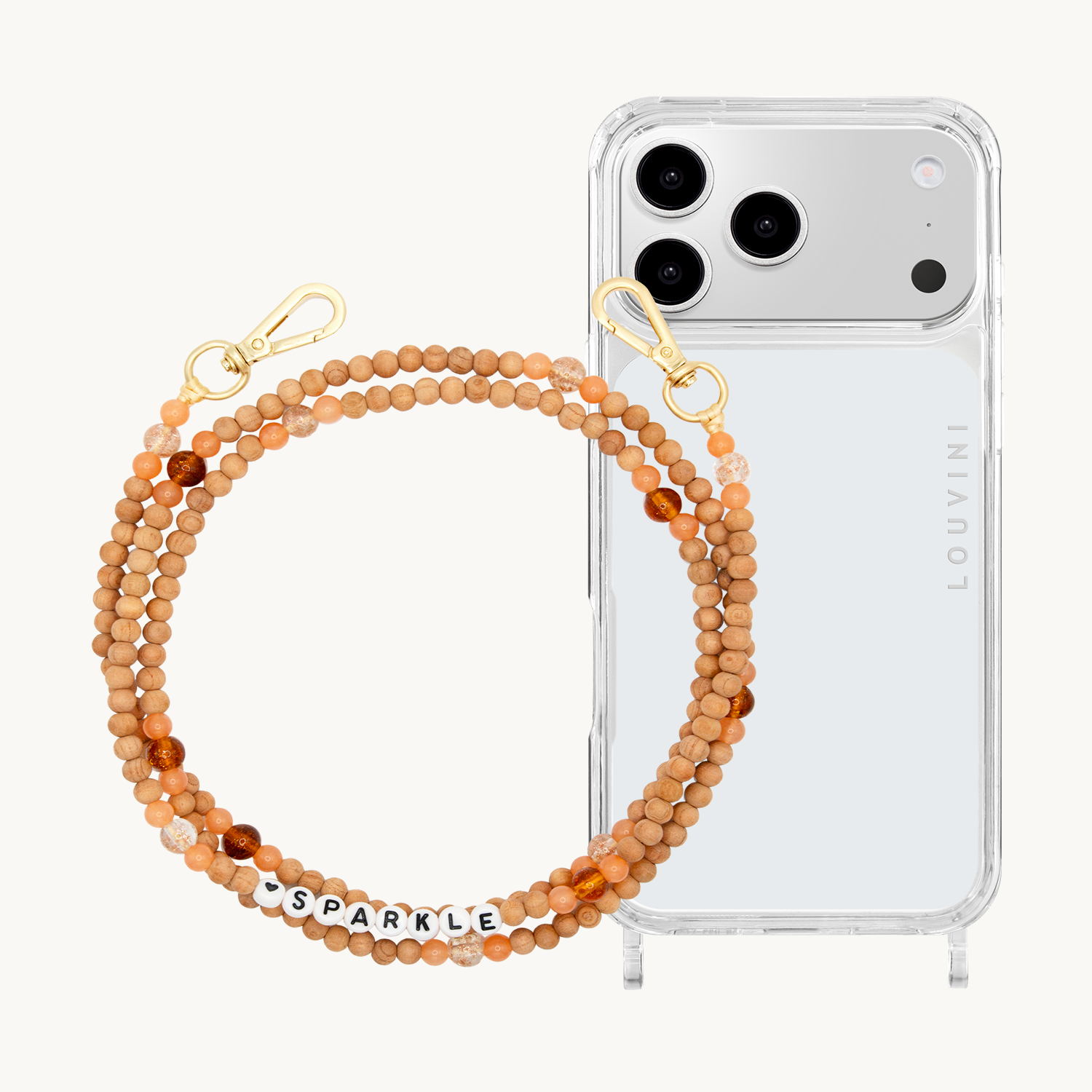 Coque iPhone CHARLIE & bandoulière ARIELLE Sparkle