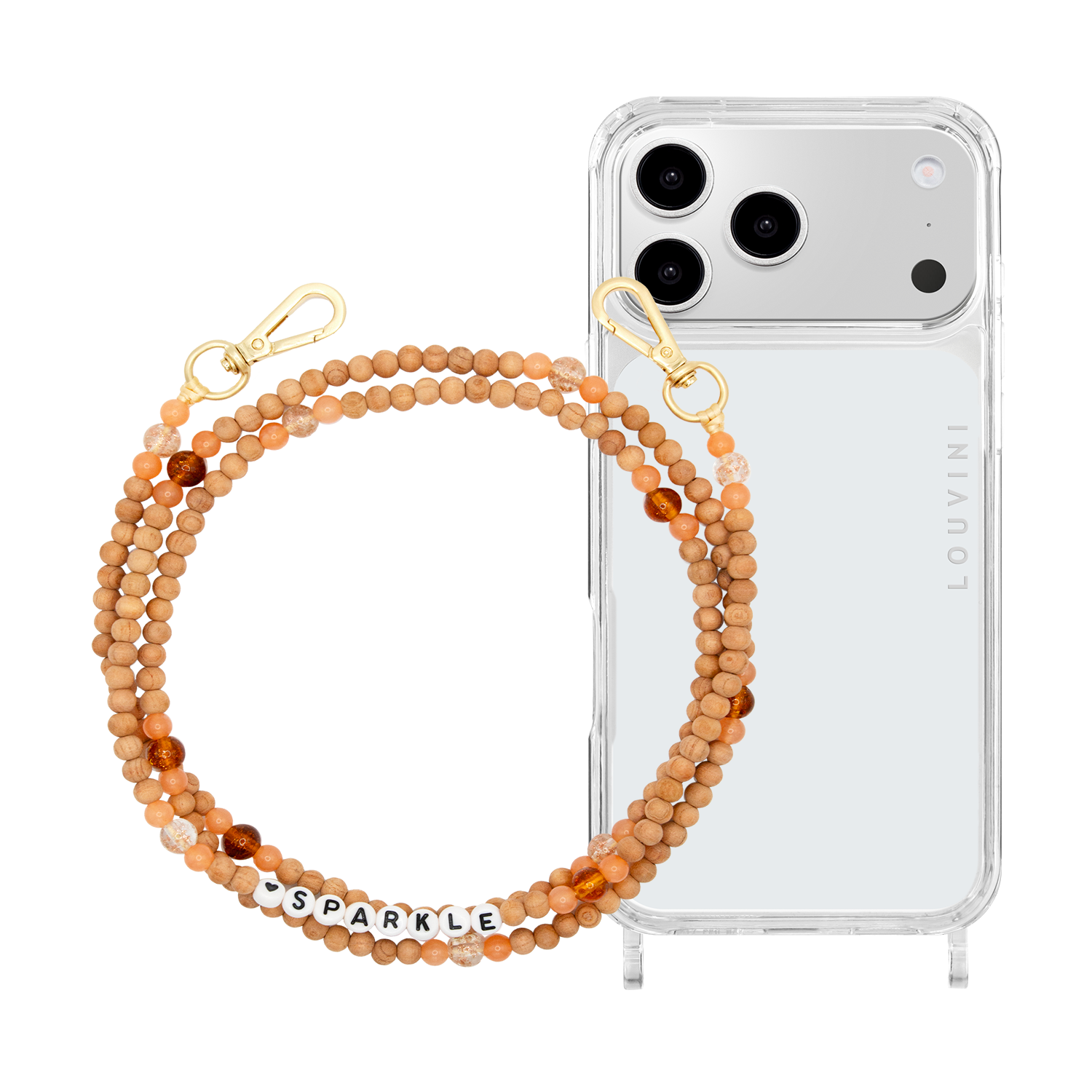 Coque iPhone CHARLIE & bandoulière ARIELLE Sparkle