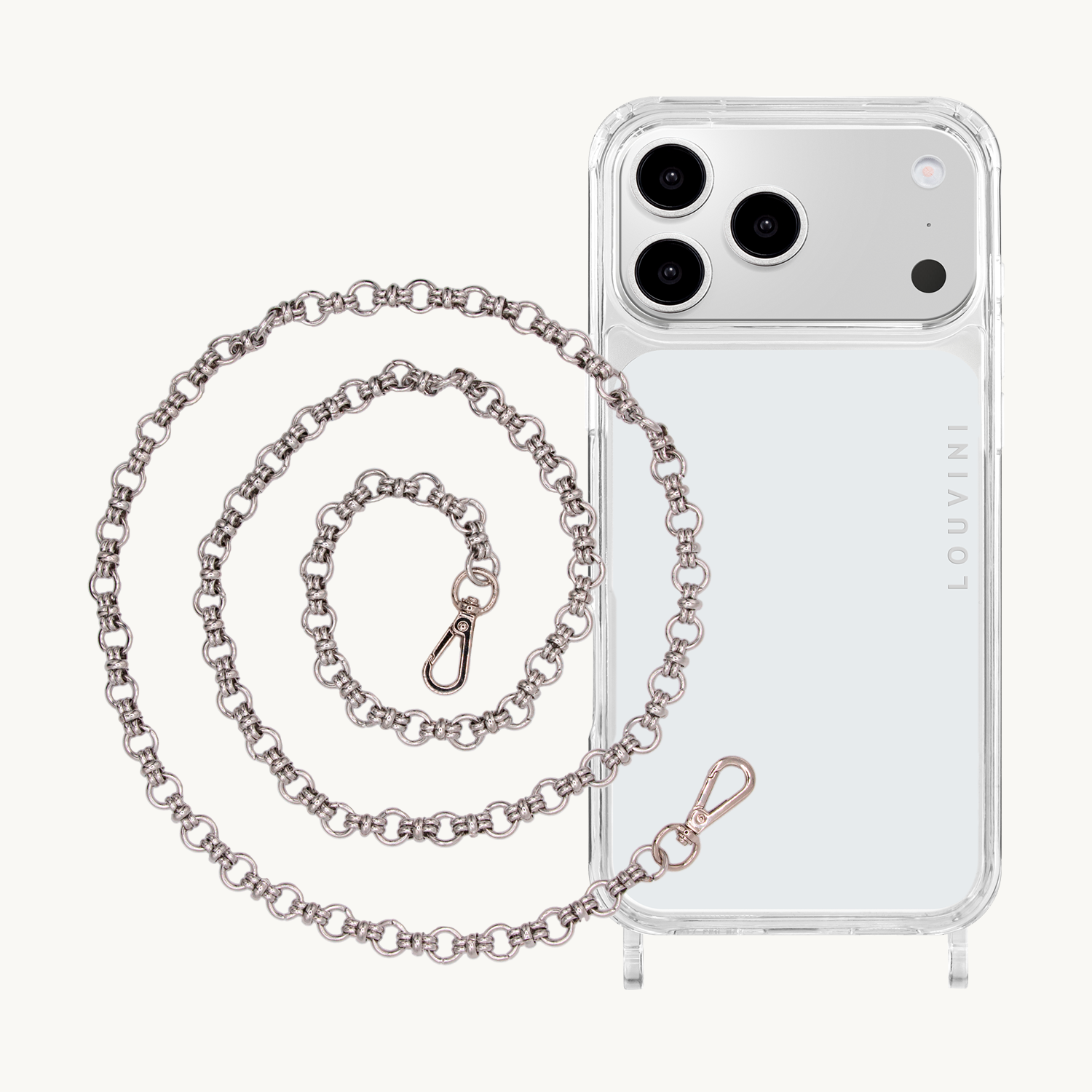 Coque iPhone CHARLIE & Chaîne BECKY Argenté