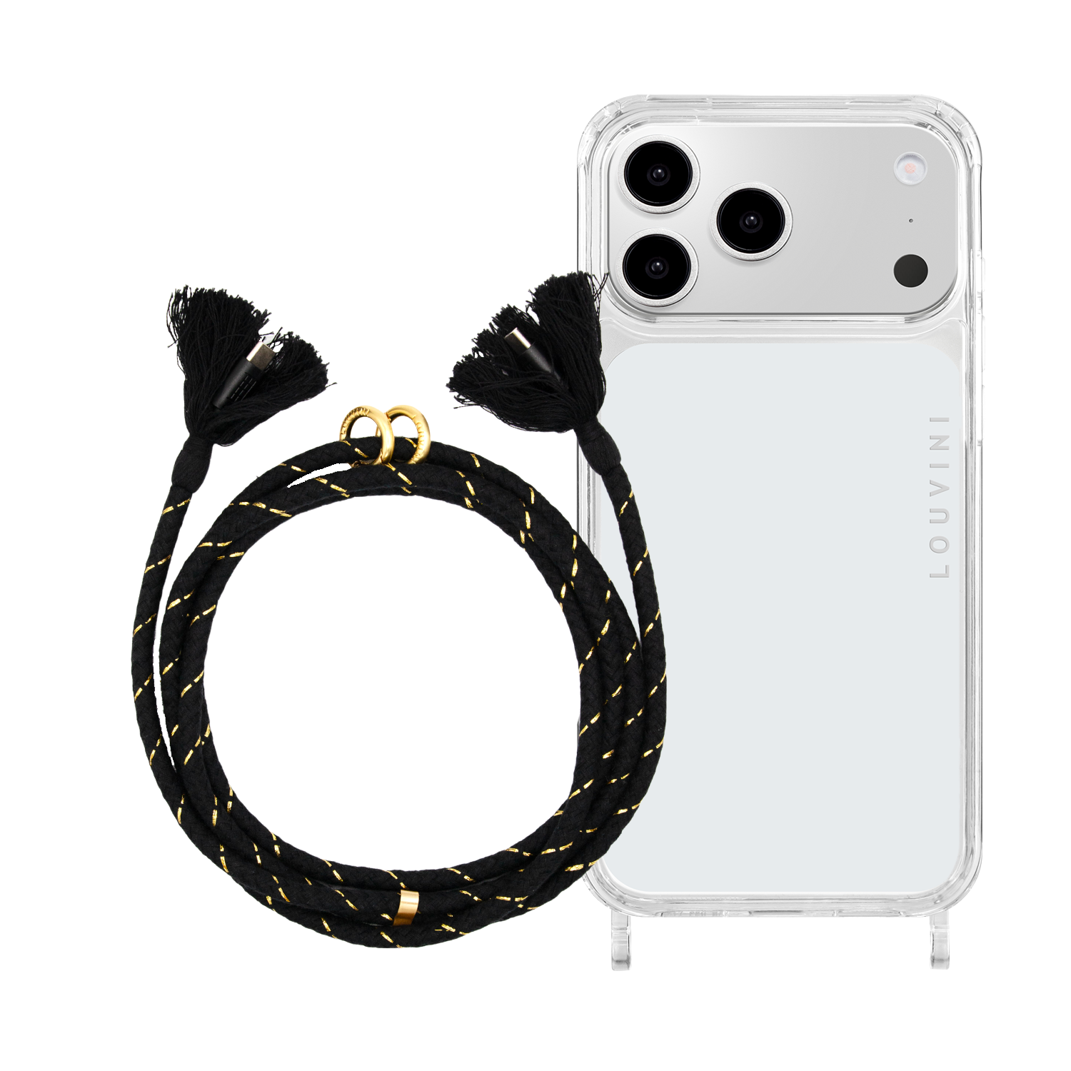 Coque iPhone CHARLIE & cordon KAIA USB-C Noir