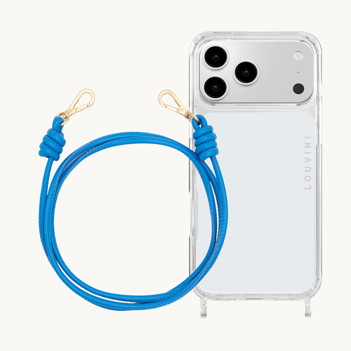 Coque iPhone CHARLIE & cordon KATE Azur