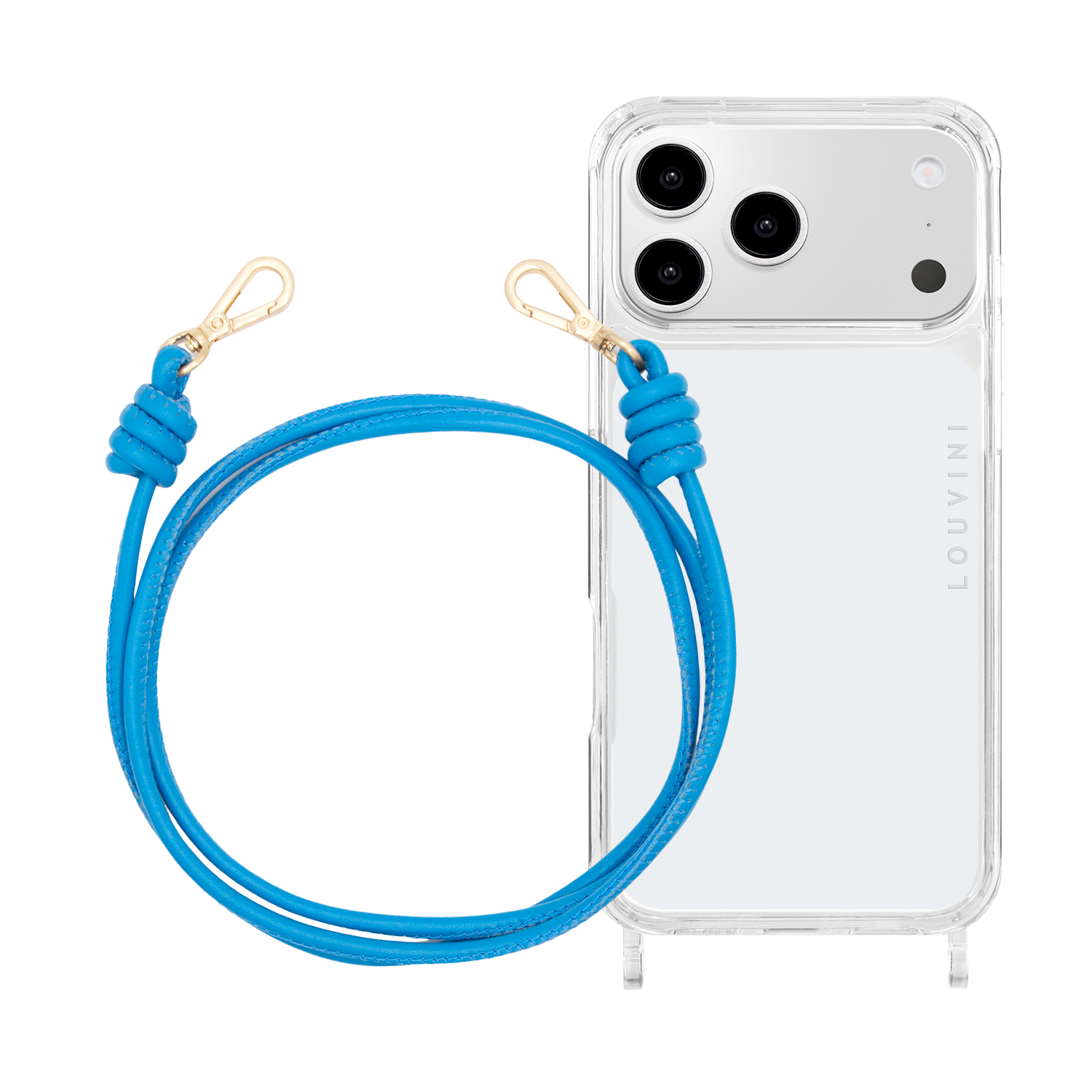 Coque iPhone CHARLIE & cordon KATE Azur