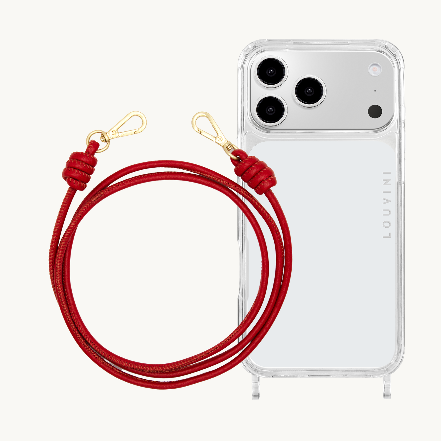 Coque iPhone CHARLIE & cordon KATE Rouge