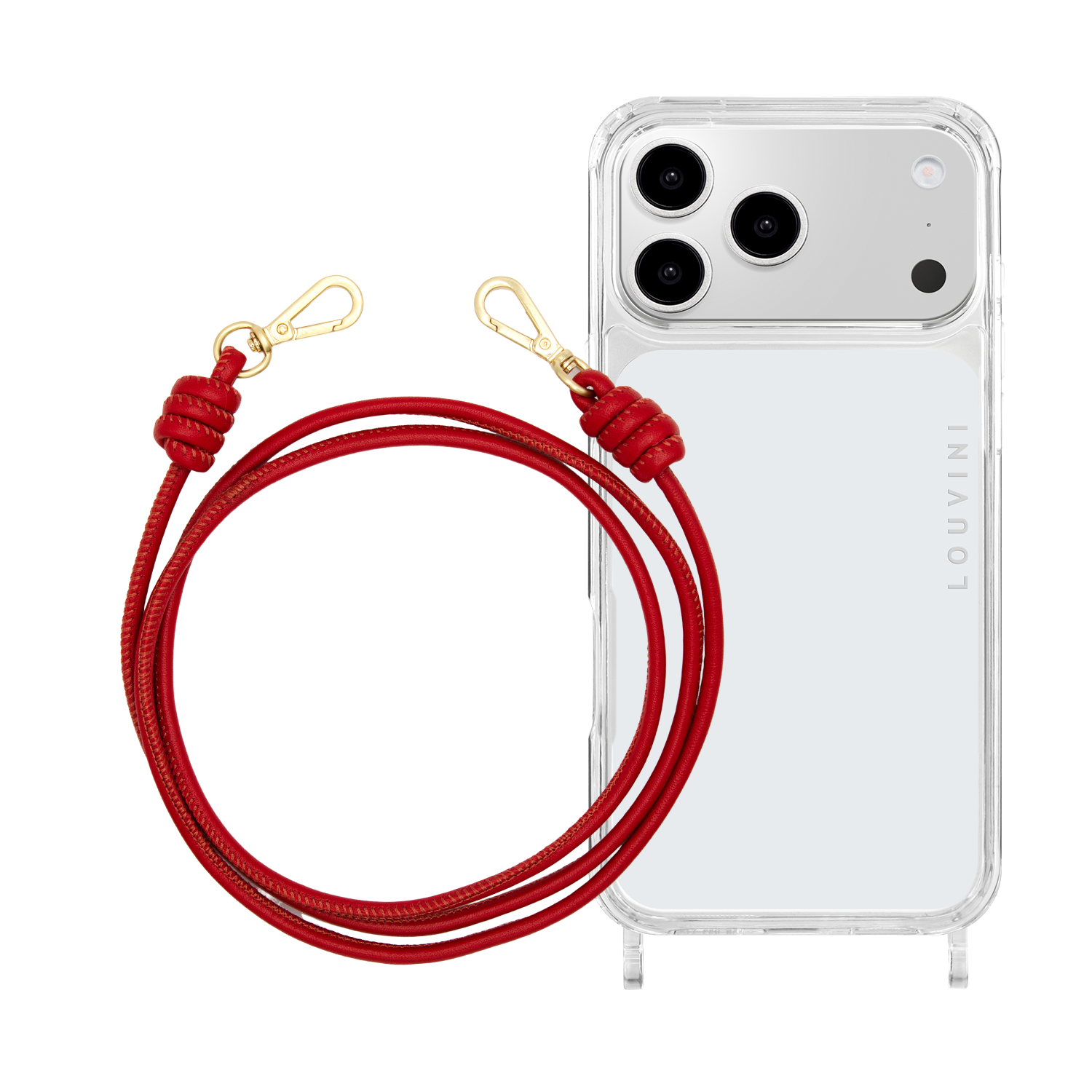 Coque iPhone CHARLIE & cordon KATE Rouge