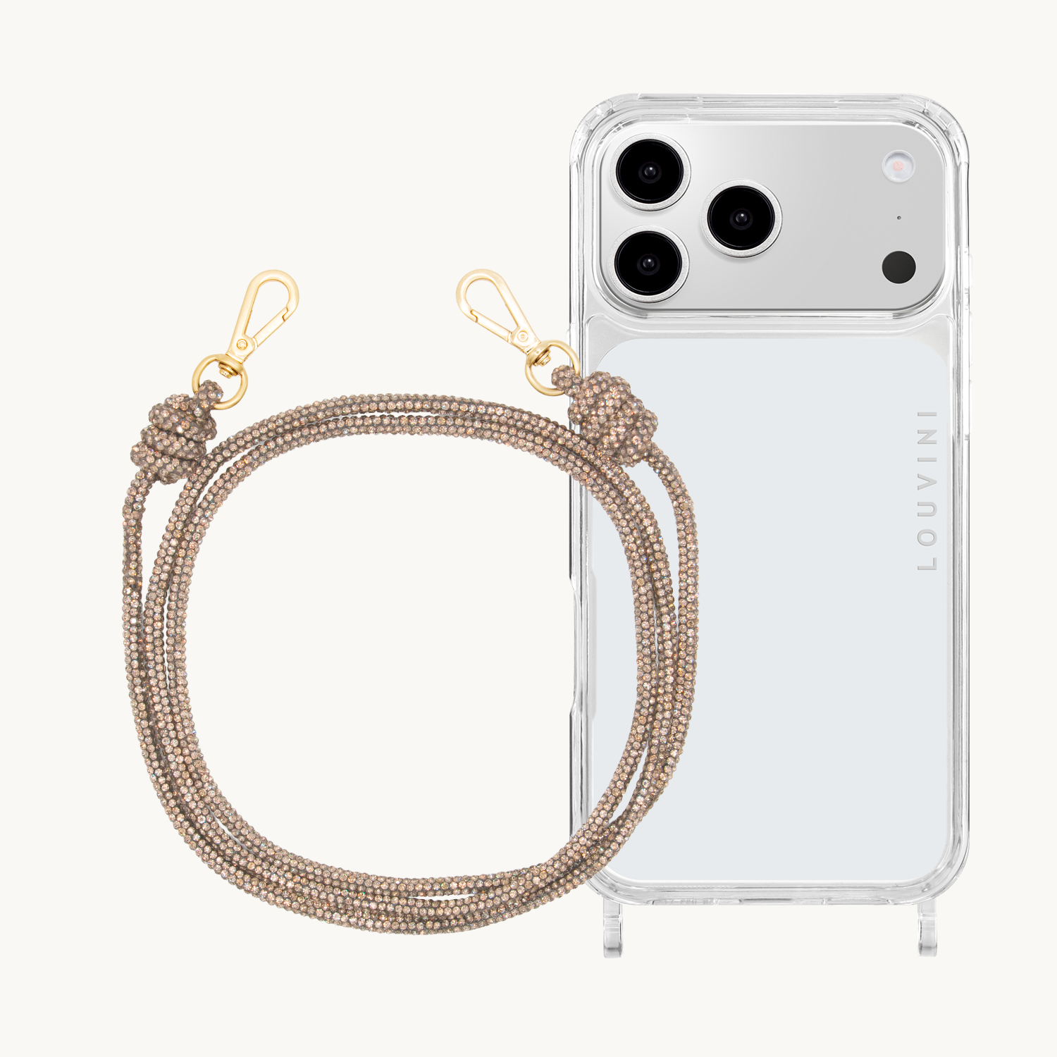 Coque iPhone CHARLIE & cordon KIM Doré