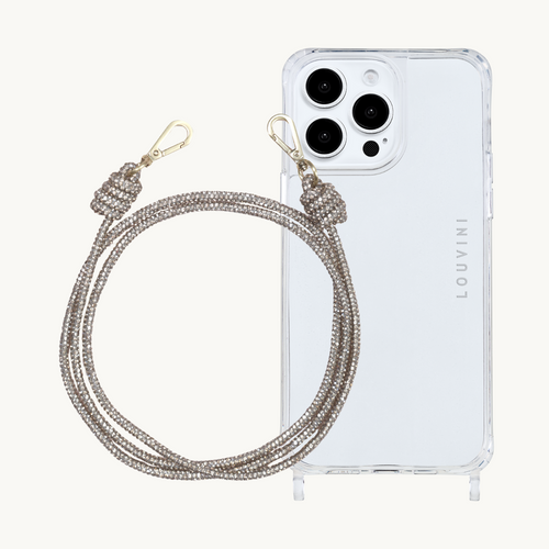 ensemble coque iPhone et chaîne de téléphone à strass