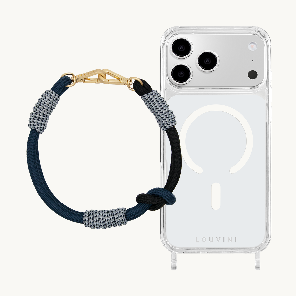 Coque iPhone MagSafe CHARLIE & Bracelet PETIT TESSA Noir Marine