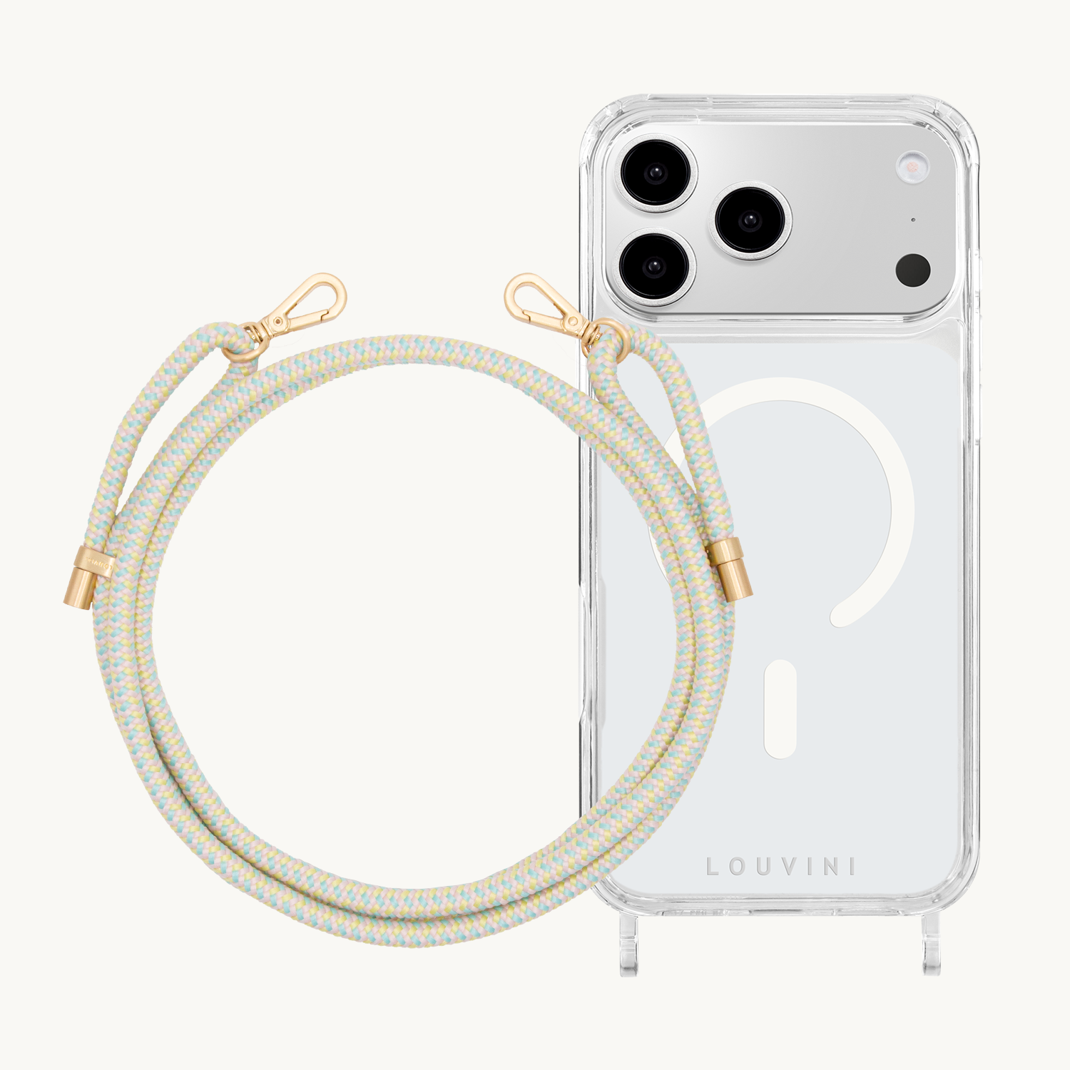 Coque iPhone MagSafe CHARLIE & Cordon TESSA Pastel