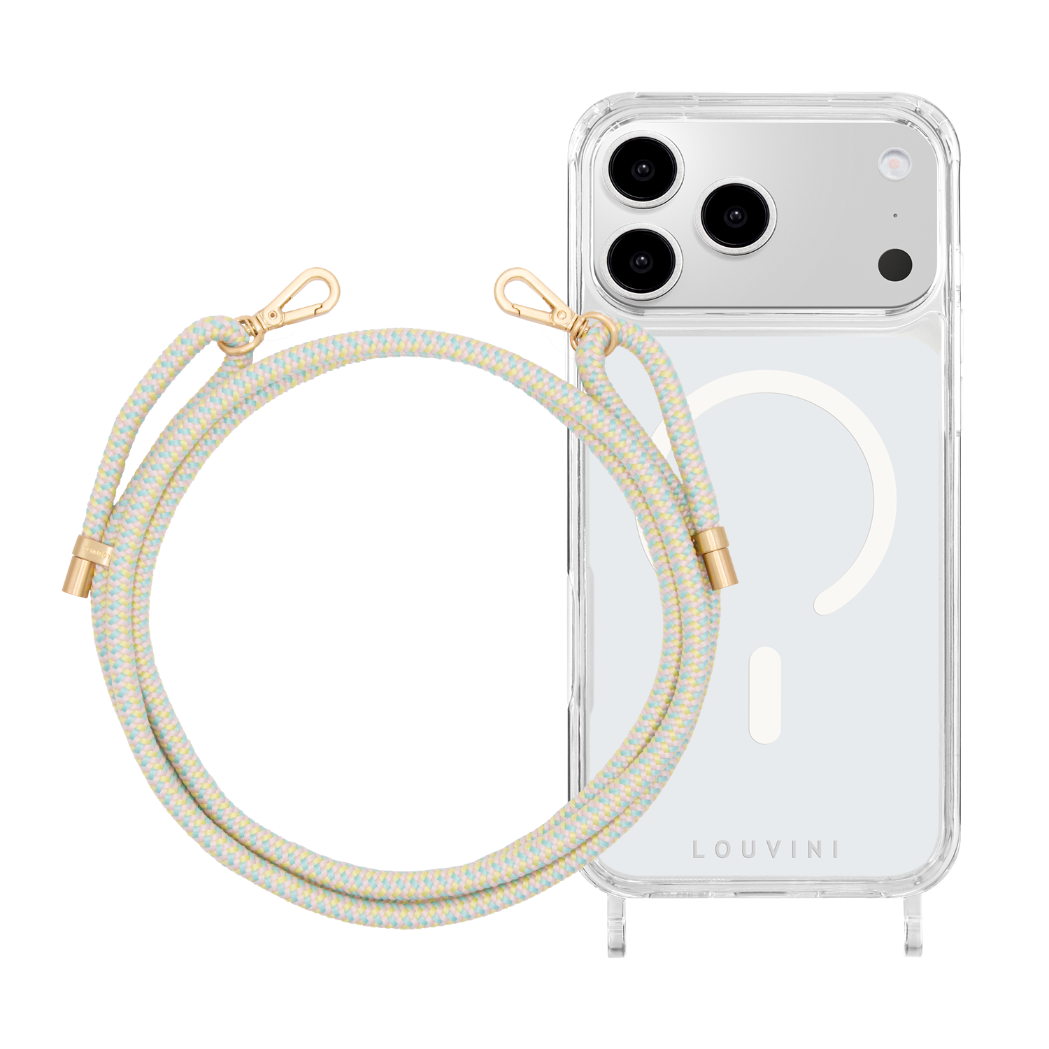 Coque iPhone MagSafe CHARLIE & Cordon TESSA Pastel
